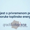 Obavijest o privremenom prekidu isporuke toplinske energije